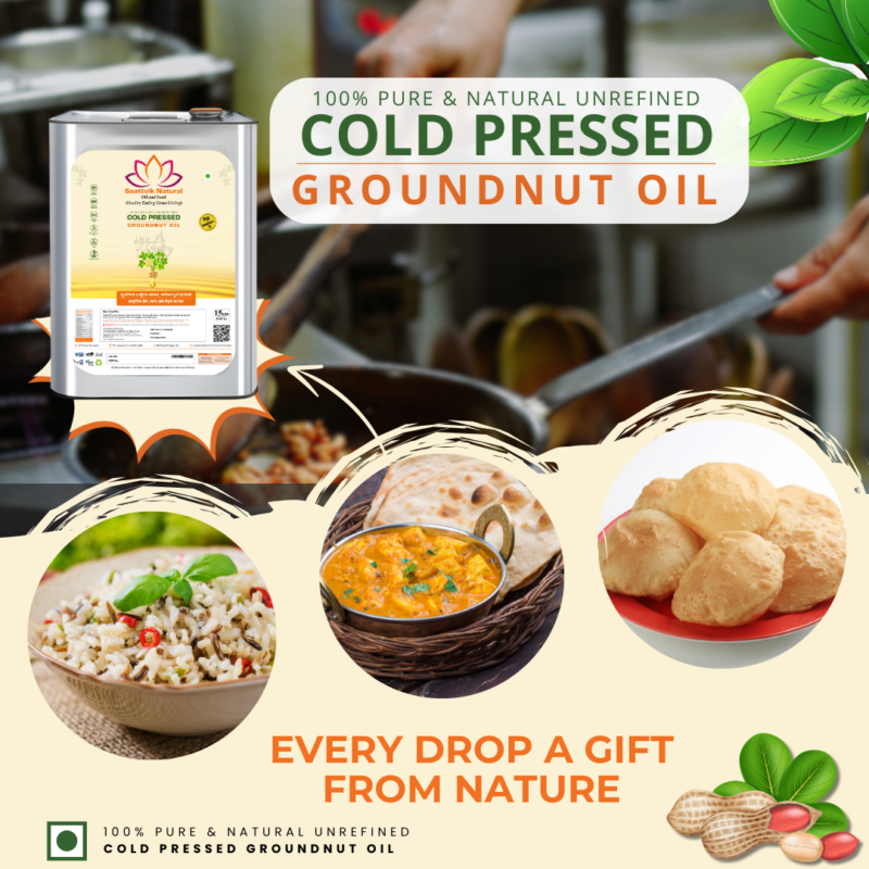 Saattvik Natural Cold Pressed Groundnut Oil - Image 4